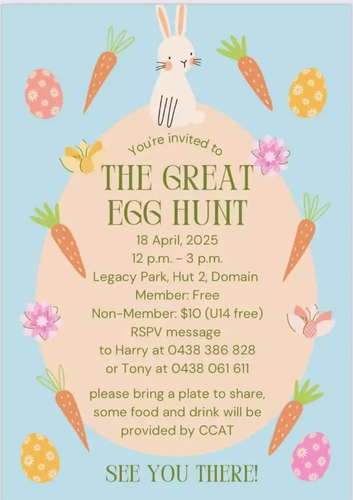 The Great Egg Hunt, Friday 18th April, 12-3pm, Legacy Park, Hut 2, Domain